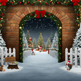 Christmas Santa Village Gate Backdrop BRP8-161