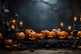 Halloween Eve Carved Pumpkins Candlelight Backdrop BRP8-166