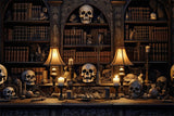 Vintage Skull Library and Lamps Halloween Backdrop BRP8-169