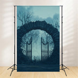 Spooky Arch and Iron Gate Halloween Backdrop BRP8-171