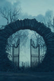 Spooky Arch and Iron Gate Halloween Backdrop BRP8-171