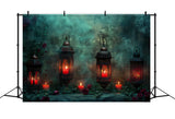 Fog with Lanterns and Roses Halloween Backdrop BRP8-177