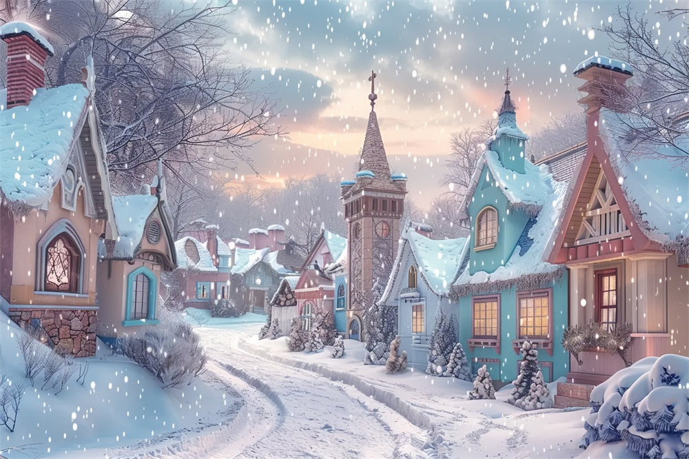 Christmas Fairy Tale Village Backdrop BRP8-17