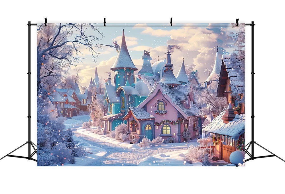 Christmas Snowy Village Wonderland Backdrop BRP8-18