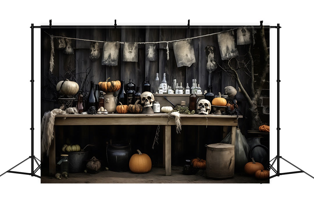 Mysterious Elixirs and Skulls Halloween Display Backdrop BRP8-180