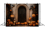 Eerie Pumpkin-Filled Doorway Halloween Backdrop BRP8-184