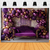 Opulent Purple and Gold Halloween Party Backdrop BRP8-185