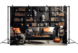 Skeleton Study Room Halloween Photo Backdrop BRP8-186