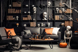 Skeleton Study Room Halloween Photo Backdrop BRP8-186