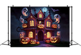 Halloween Haunted Mansion with Floating Ghosts Backdrop BRP8-192