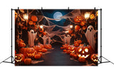 Moonlit Ghost Parade and Pumpkin Halloween Backdrop BRP8-195