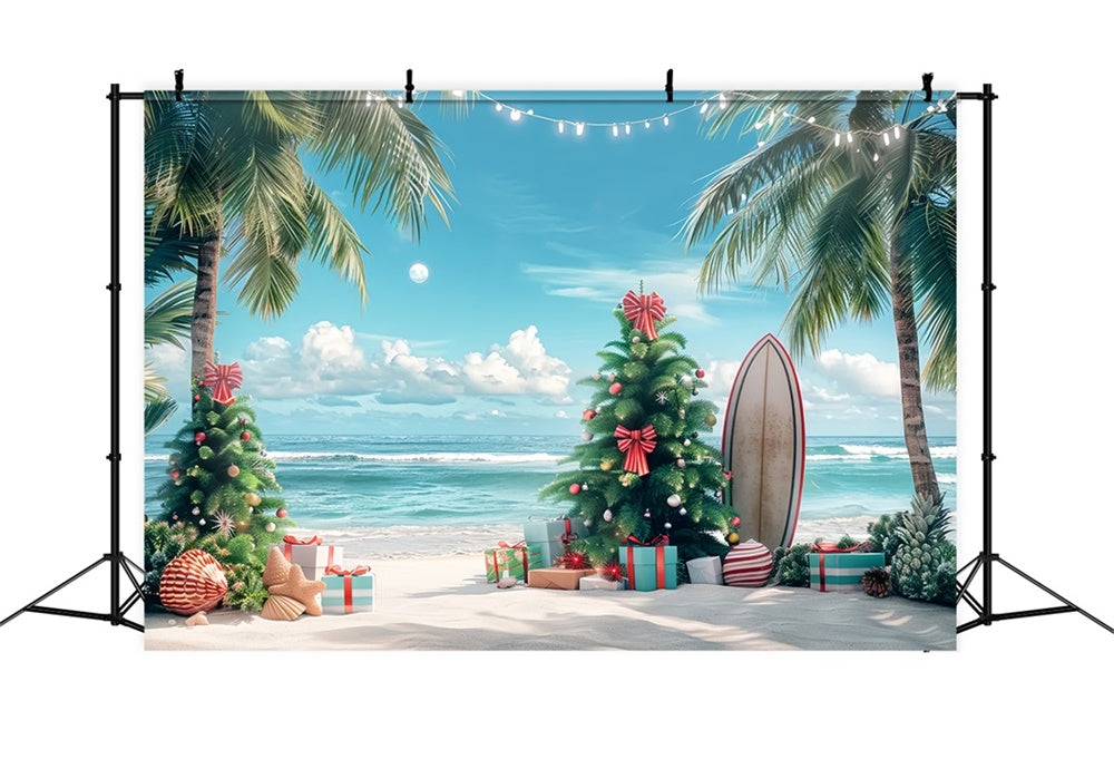 Tropical Christmas Beach Backdrop BRP8-2