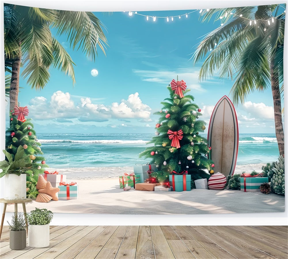 Tropical Christmas Beach Backdrop BRP8-2