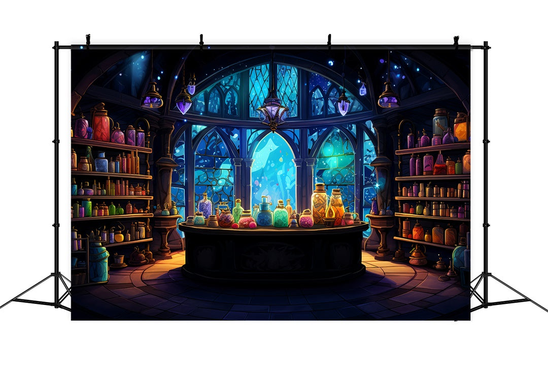 Halloween Wizard’s Potion Room with Elixirs Backdrop BRP8-200