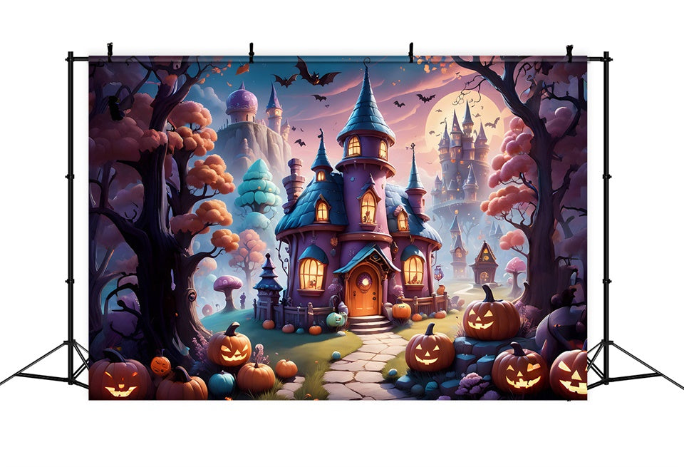 Halloween Mystical Witch’s Manor with Pumpkins Backdrop BRP8-208