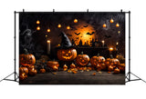 Halloween Witch Pumpkins and Candlelight Magic Backdrop BRP8-210