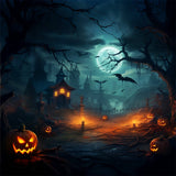 Halloween Sinister Bats and Manor Scene Backdrop BRP8-213