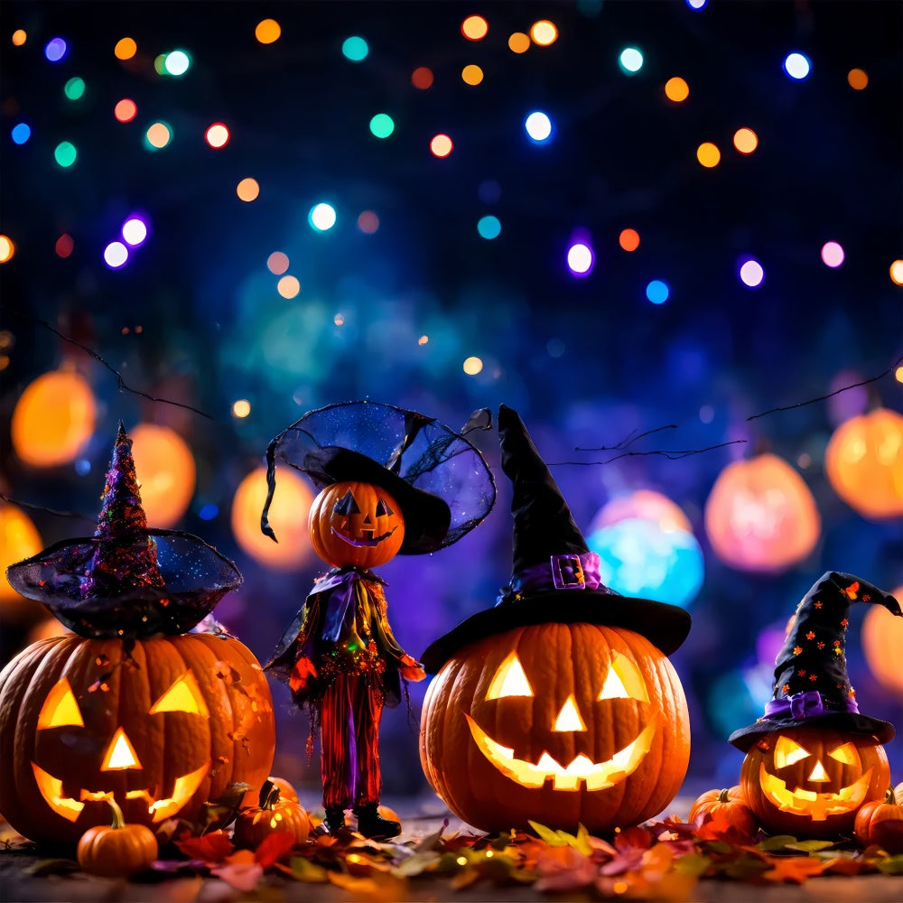 Enchanted Witch Pumpkins and Halloween Lights Backdrop BRP8-220