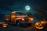 Truck and Pumpkins in Halloween Forest Backdrop BRP8-222