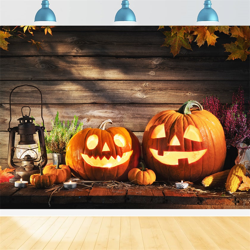 Cozy Pumpkin Harvest Display Halloween Backdrop BRP8-227