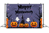 Happy Halloween Ghosts and Pumpkin Fun Backdrop BRP8-230