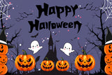 Happy Halloween Ghosts and Pumpkin Fun Backdrop BRP8-230