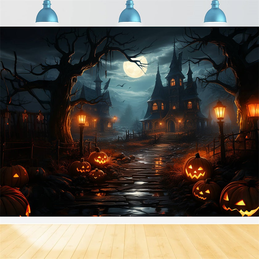 Sinister Pathway to Cursed House Halloween Backdrop BRP8-241