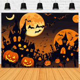 Halloween Night Pumpkin Patch Castle Backdrop BRP8-242