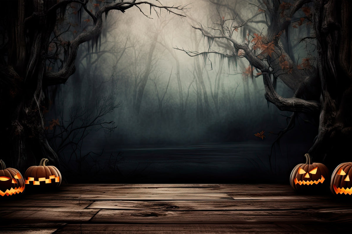 Misty Forest and Creepy Swamp Halloween Backdrop BRP8-244