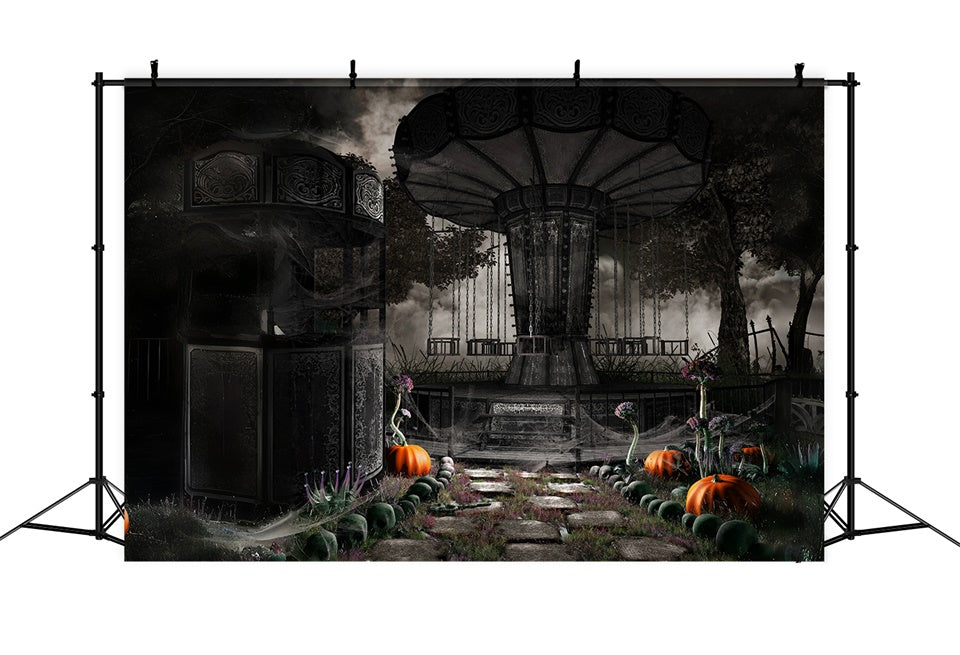 Haunted Swings and Overgrown Path Halloween Backdrop BRP8-245