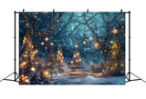 Christmas Enchanted Forest Lights Backdrop BRP8-25