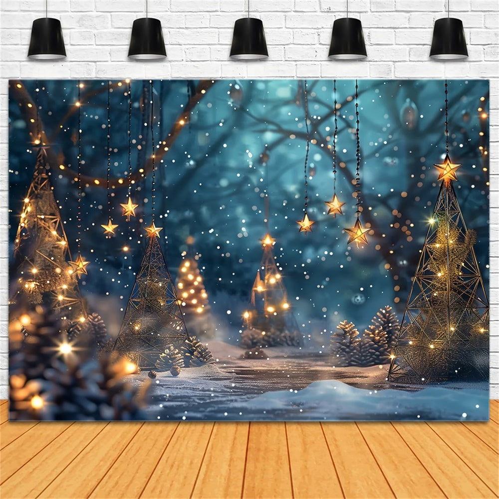 Christmas Enchanted Forest Lights Backdrop BRP8-25