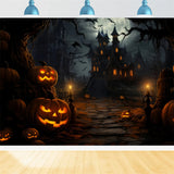 Halloween Night Spooky House and Bats Backdrop BRP8-253