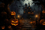 Halloween Night Spooky House and Bats Backdrop BRP8-253