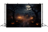 Gloomy Halloween Night Haunted House Backdrop BRP8-261