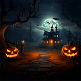 Spooky Dark Night Halloween Village Backdrop BRP8-263