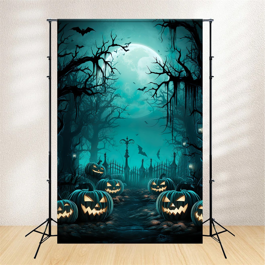 Halloween Night Forest Path and Fence background BRP8-265