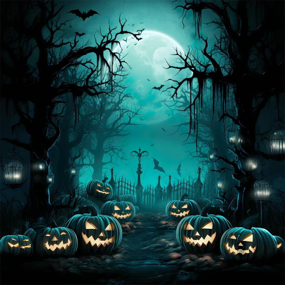 Halloween Night Forest Path and Fence background BRP8-265