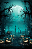 Halloween Night Forest Path and Fence background BRP8-265