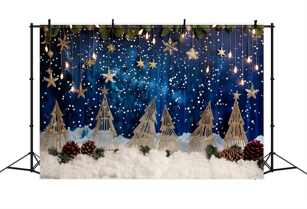 Christmas Golden Snowflakes Dream Backdrop BRP8-27