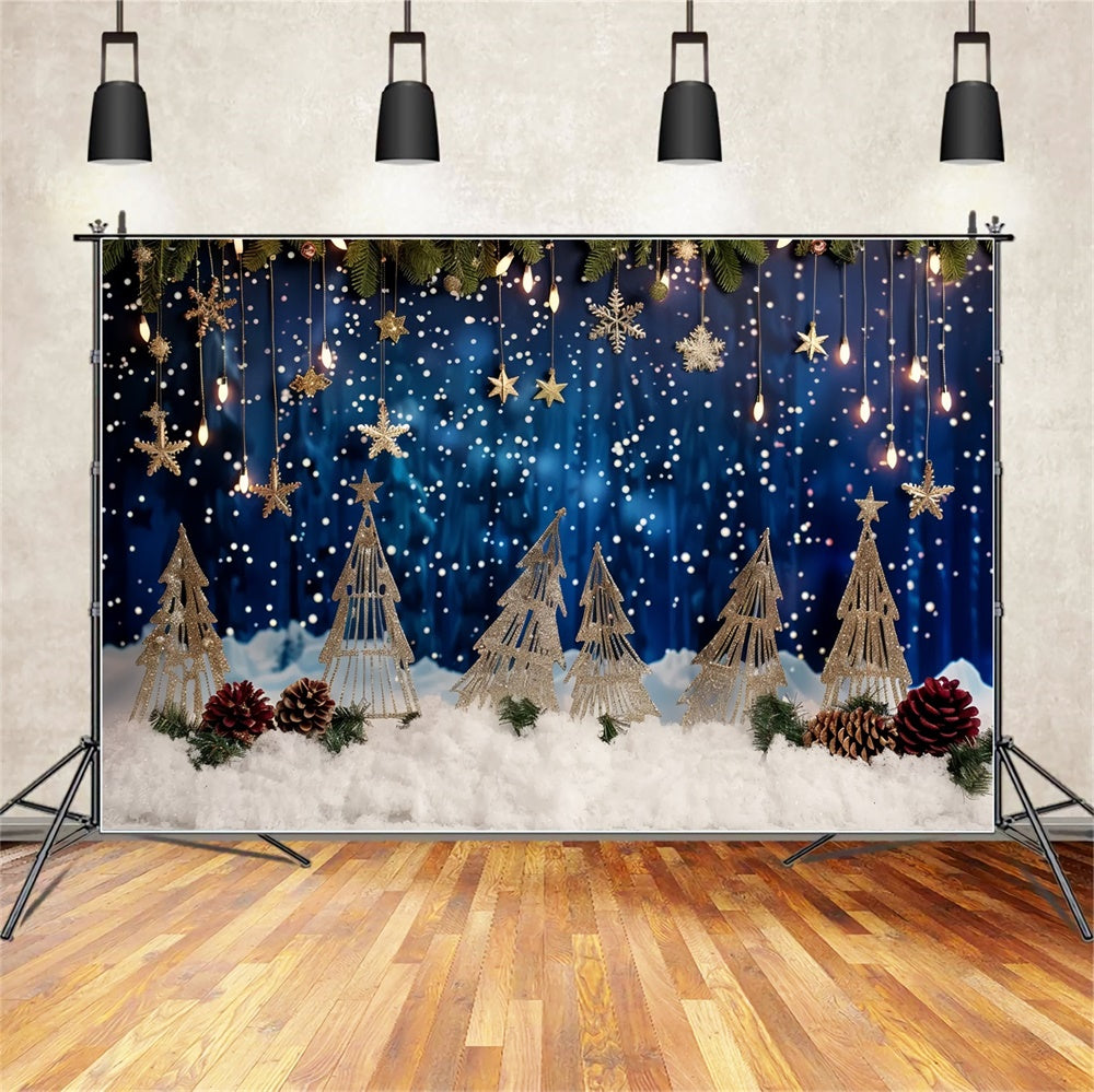 Christmas Golden Snowflakes Dream Backdrop BRP8-27