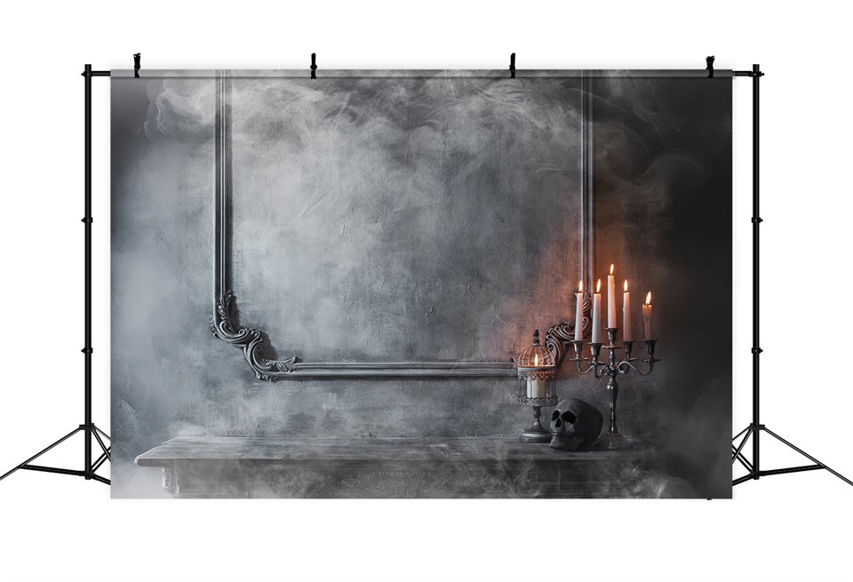 Halloween Smoky Candles and Eerie Skull Backdrop BRP8-273