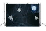 Halloween Spooky Ghosts and Spider Web Backdrop BRP8-277