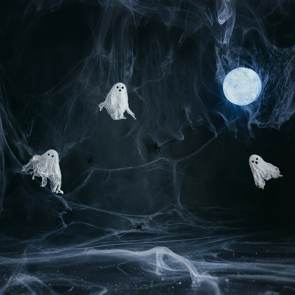 Halloween Spooky Ghosts and Spider Web Backdrop BRP8-277