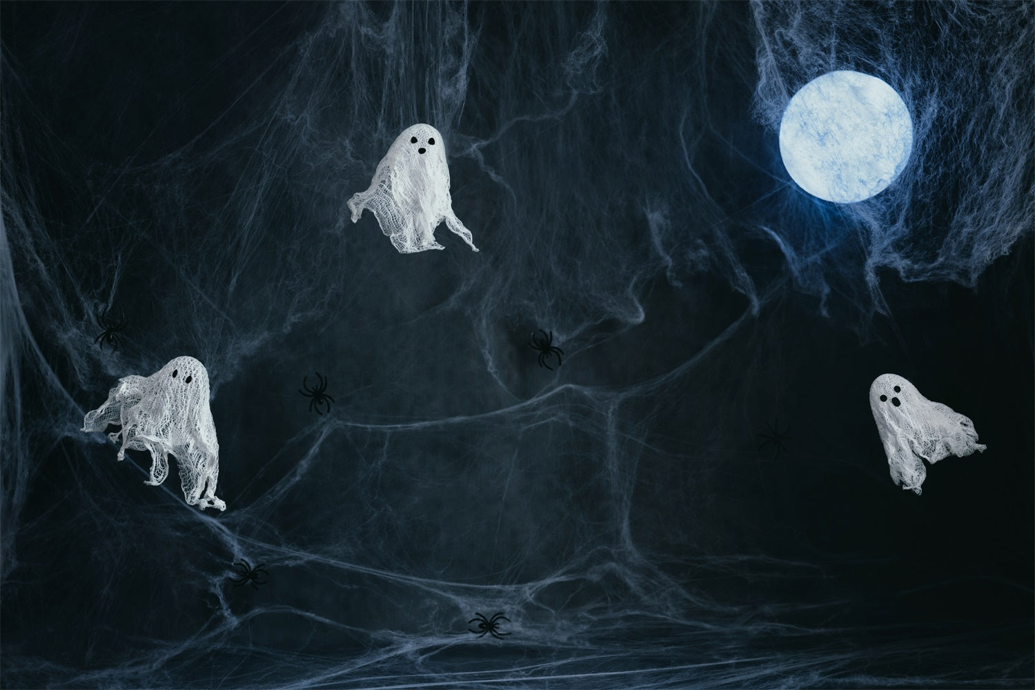 Halloween Spooky Ghosts and Spider Web Backdrop BRP8-277