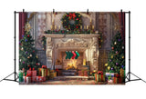 Christmas Cozy Fireplace Gifts Backdrop BRP8-28