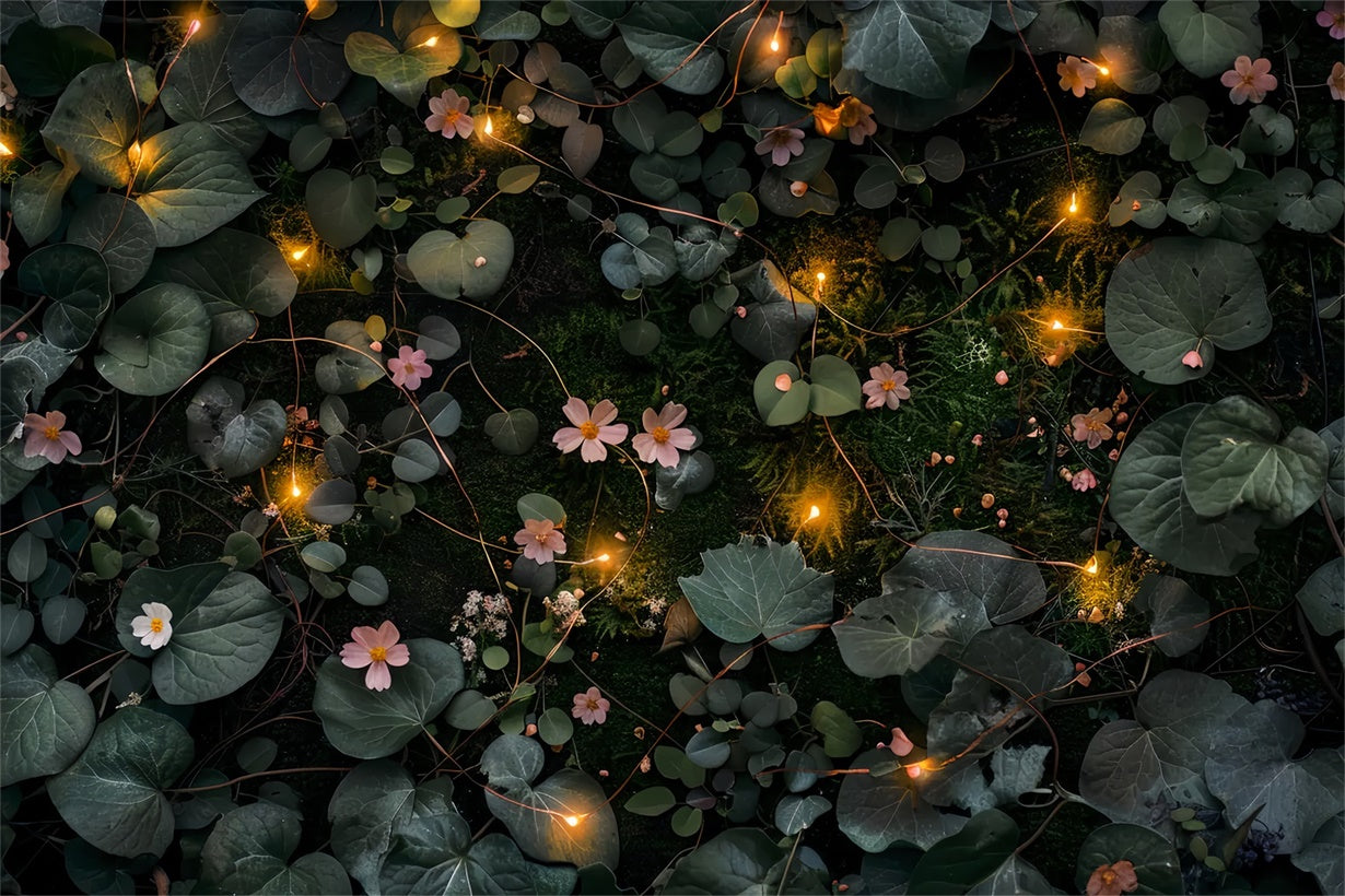 Floral Meadow with Twinkling Lights Floor Backdrop BRP8-285