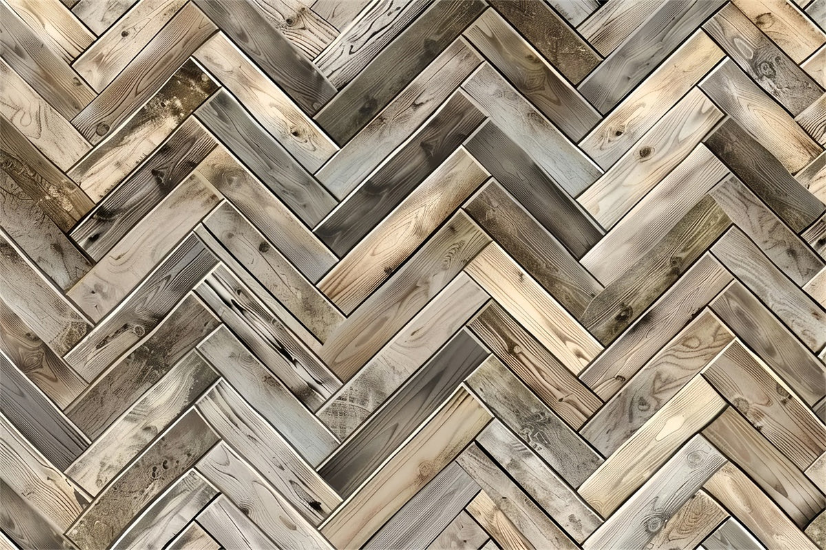 Classic Wooden Herringbone Floor Backdrop BRP8-289