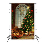 Classic Christmas Window Toy Room Backdrop BRP8-293