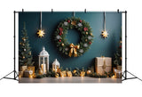 Christmas Lanterns with Festive Wreath Backdrop BRP8-295